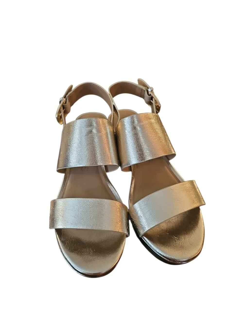 Aerosoles Camera Gold Metallic Block Heel Sandals - Women Sz 9.5 SH45